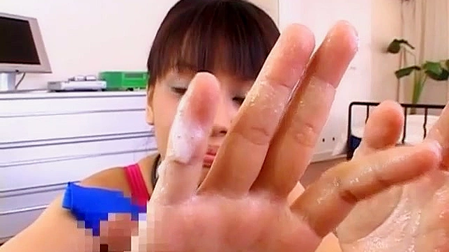 Cutie Yui Kohinata uses sexy eyes and great mouth to blow cock