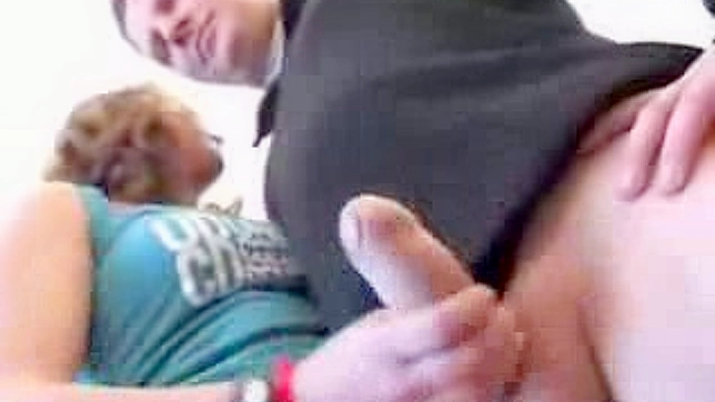 European doll with skillful hands is doing handjob