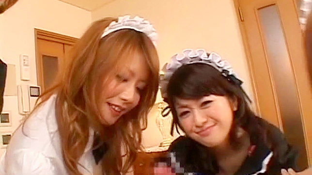 Shy Neiro Suzuka and her babes are sucking huge cock