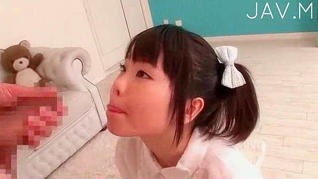 and beauty japanese doll is sucking erection