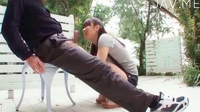 Racy hot outdoor cock sucking from demure Japanese chick