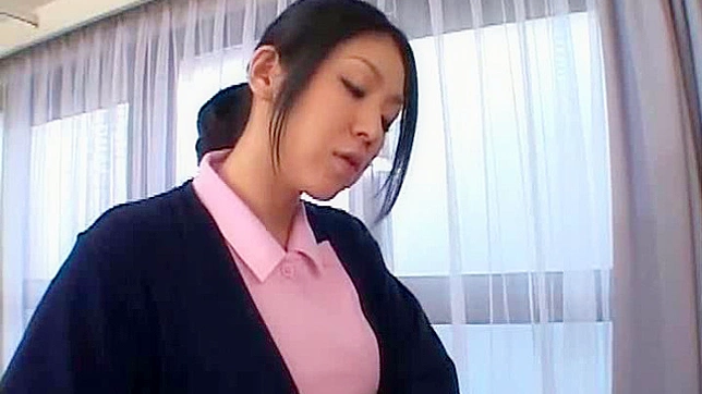 Two sexy nurses gives a sick patient a pleasure treatment with their gentle hands