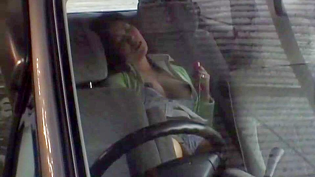 Sweet Japanese Girl Discovered Masturbating in the Car