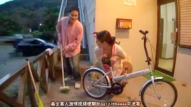 Sexy Cycling Session with Neighbors in Japan