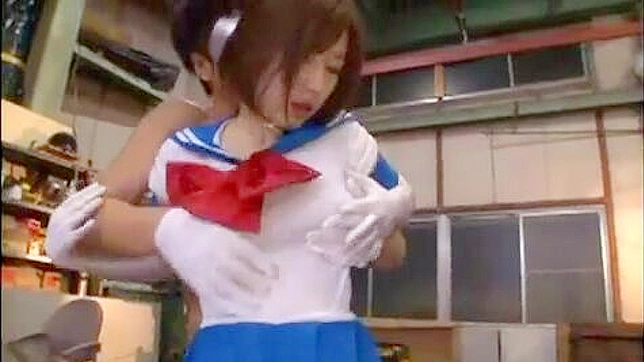 Sexy Supergirls' Foursome with Evil Guy in Japan