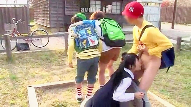 Naughty Schoolgirls Take Advantage of their Innocent classmate on her way home