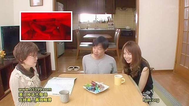Taboo Family fun! Naughty daughter grabs boyfriend dick under the table
