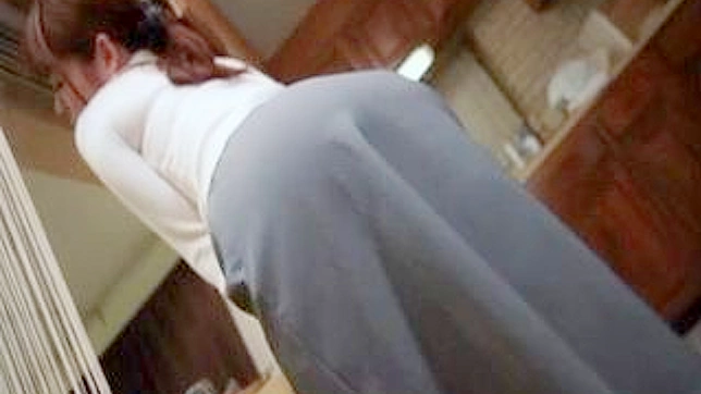 Asian Wife Hot Kitchen Masturbation with Hubby nearby