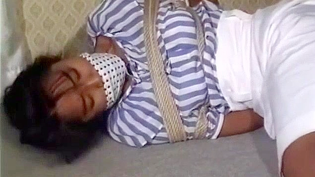 Japanese Office Lady's BDSM Fantasy - Tied & Gagged with Small Tits, Deep Throat, Bandages