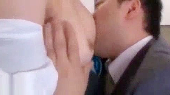 Japanese Office Fetish - Masturbating Secretary with Big Tits and Hairy Pussy