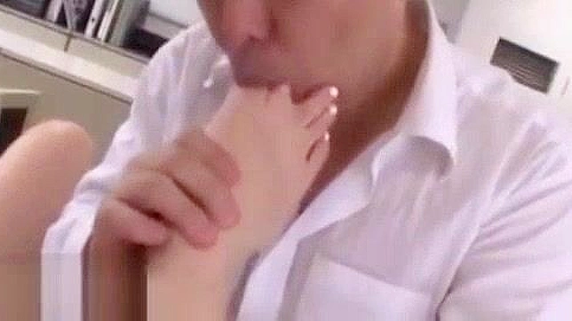 Japanese Office Fetish - Masturbating Secretary with Big Tits and Hairy Pussy