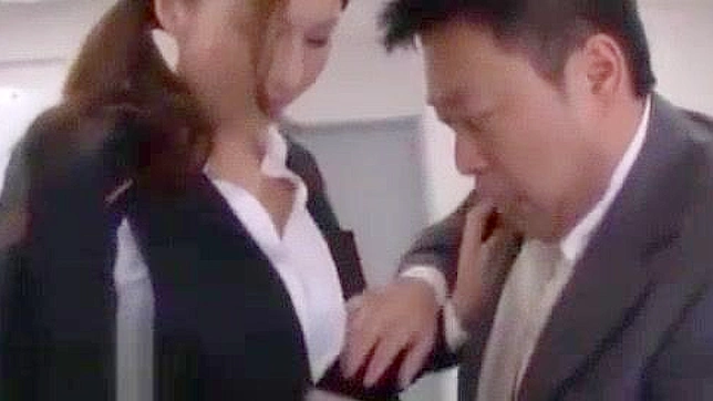 Japanese Office Fetish - Masturbating Secretary with Big Tits and Hairy Pussy