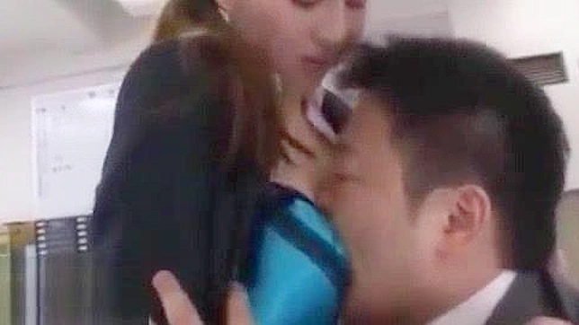 Japanese Office Fetish - Masturbating Secretary with Big Tits and Hairy Pussy