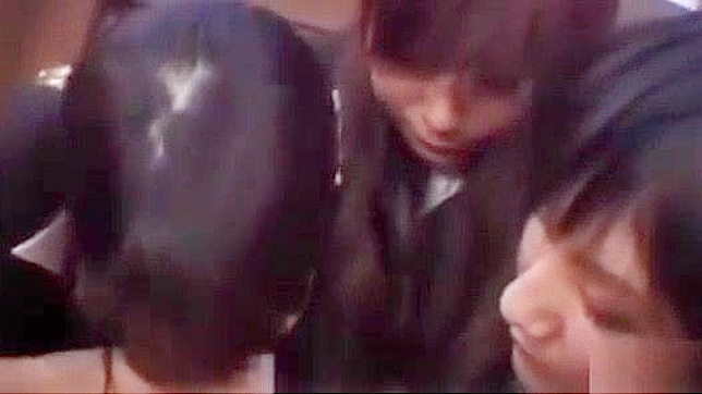 Japanese Office Babes Squirt & Anal Play with Boss' Cock