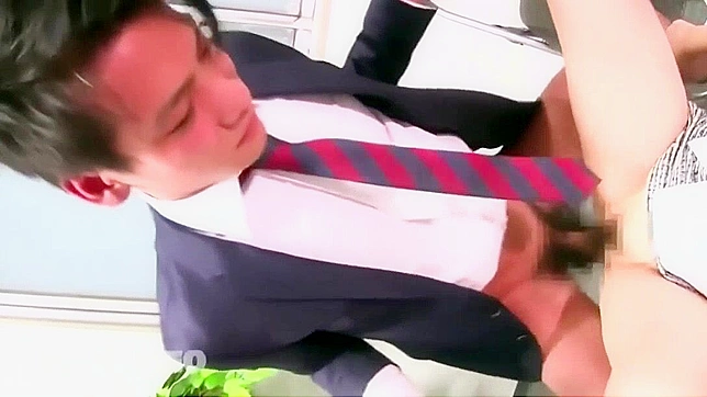 Japanese Office Lady Gets Hairy Handjob in HD