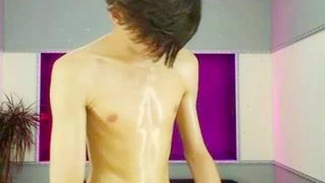Insatiable young twink satisfying himself with his hard cock