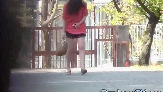 Japanese Peeing Slut Caught in the Act - Oriental Skank's Shameful Moment