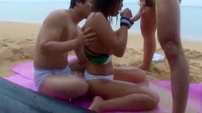 Japanese Pornstars Rui Hazuki, Mai Takakura, Rin Momoi in Best Beach, Outdoor JAV Scene